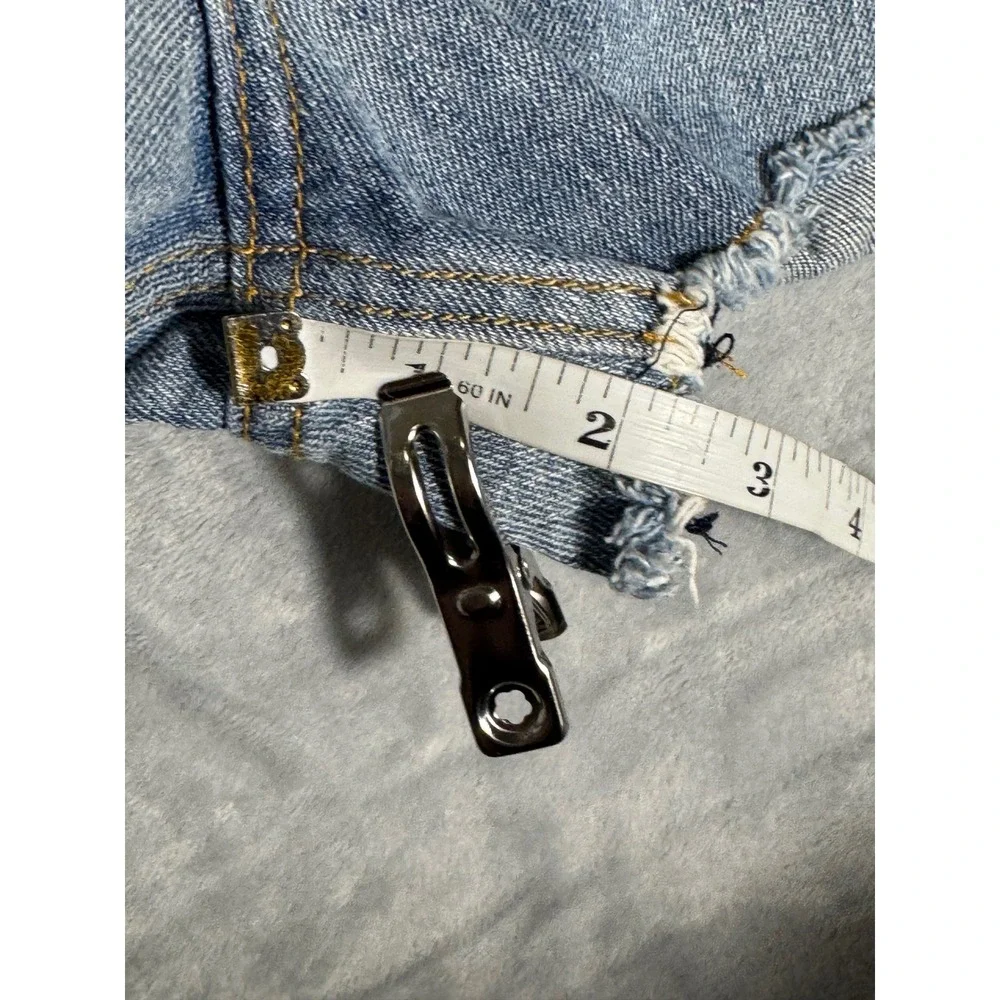 Blu Pepper‎ Vintage Womens Blue Denim Crochet Lace Trim Distressed Shorts L